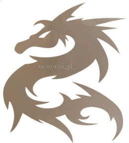 Naklejka tuningowa - SMOK (dragon) srebrna