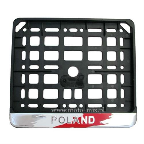 Ramka pod tablicę rejestracyjną - kwadratowa duża (motocyklowa) - POLAND chrom Ramka pod tablicę rejestracyjną - kwadratowa duża (motocyklowa) - POLAND chrom