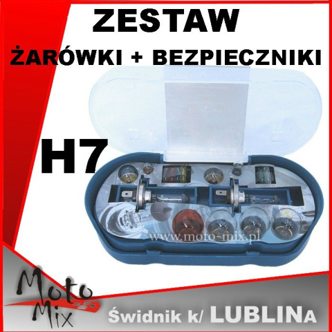 Żarówki H7 + bezpieczniki - komplet 16 szt.