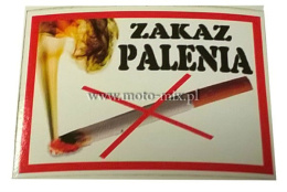 Naklejka samochodowa NO SMOKING - zakaz palenia - prostokąt