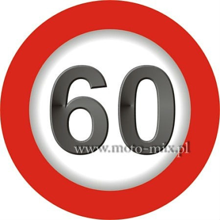 Naklejka samochodowa - Ograniczenie prędkości 60 km/h Naklejka samochodowa - Ograniczenie prędkości 60 km/h
