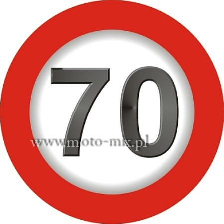 Naklejka samochodowa - Ograniczenie prędkości 70 km/h Naklejka samochodowa - Ograniczenie prędkości 70 km/h