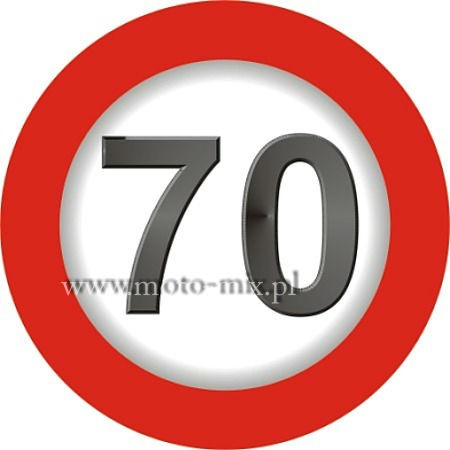 Naklejka samochodowa - Ograniczenie prędkości 70 km/h