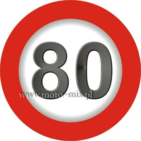 Naklejka samochodowa - Ograniczenie prędkości 80 km/h Naklejka samochodowa - Ograniczenie prędkości 80 km/h