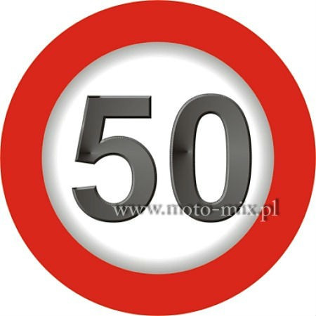 Naklejka samochodowa - Ograniczenie prędkości 50 km/h Naklejka samochodowa - Ograniczenie prędkości 50 km/h
