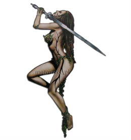 Naklejka tuningowa - Kobieta z mieczem - Wojowniczka