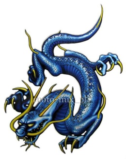 Naklejka tuningowa - SMOK (dragon) niebieski