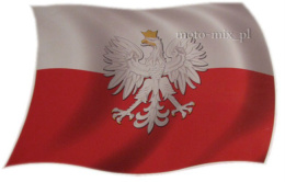 Naklejka tuningowa - FLAGA Polski z orłem mała