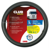 Pokrowiec na kierownicę 46-48 cm (L- BUS, TIR) CLUB czarny szyty TPE