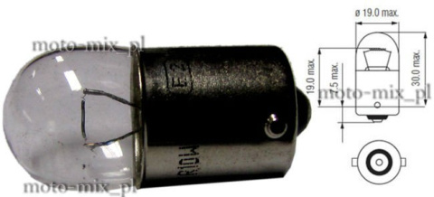 Żarówka BA15S 10W 12V - biała Żarówka BA15S 10W 12V - biała