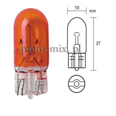 Żarówki 12V 5W - W5W - W2.1x9.5d pomarańczowe - 2 szt