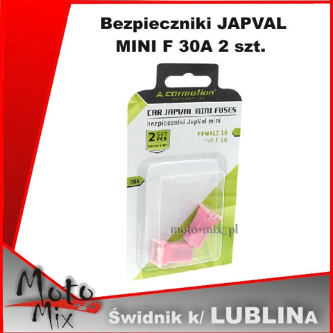 BEZPIECZNIK JAPVAL MINI F 30A, 2 szt. BEZPIECZNIK JAPVAL MINI F 30A, 2 szt.