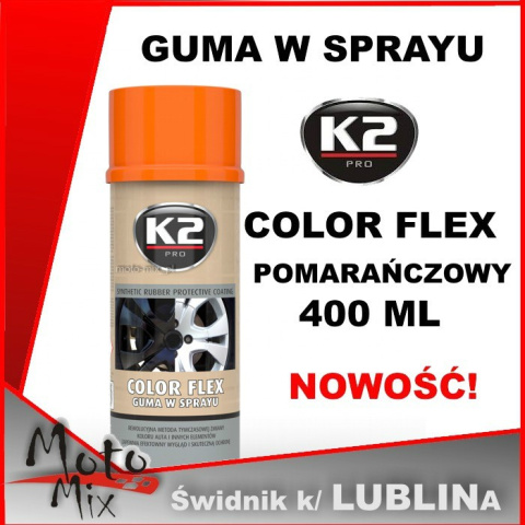 COLOR FLEX Guma w sprayu K2 POMARAŃCZOWY 400 ML COLOR FLEX Guma w sprayu K2 POMARAŃCZOWY 400 ML