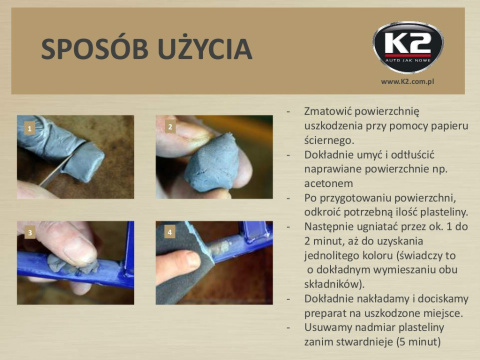 Stalowa plastelina K2 MEGA BOND 20g Stalowa plastelina K2 MEGA BOND 20g