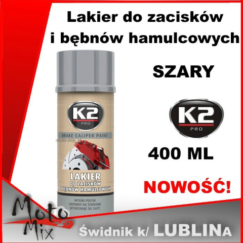 Lakier do zacisków i bębnów hamulcowych K2 SREBRNY Lakier do zacisków i bębnów hamulcowych K2 SREBRNY