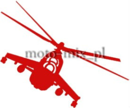Naklejka tuningowa HELIKOPTER, samolot Czerwona
