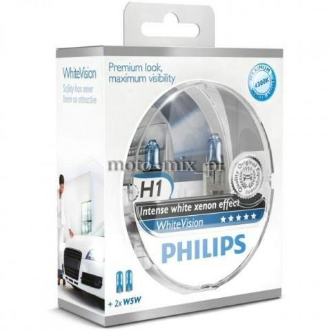 Zestaw żarówek H1 PHILIPS WHITE VISION + 2xW5W - 2szt. Zestaw żarówek H1 PHILIPS WHITE VISION + 2xW5W - 2szt.