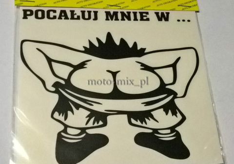 Naklejka napis POCAŁUJ MNIE W ... CZARNA Naklejka napis POCAŁUJ MNIE W ... CZARNA