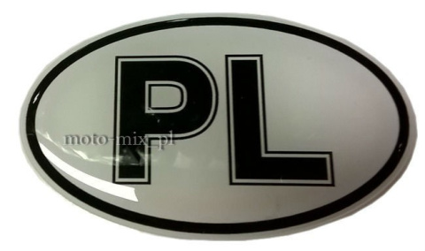 Naklejka silikonowa - PL biała 5.3x3.5 Naklejka silikonowa - PL biała 5.3x3.5