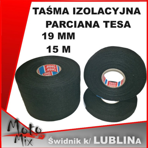 Taśma izolacyjna Czarna parciana TESA 19mm 15m