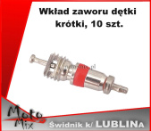 Wkład zaworu dętki, krótki, 10 szt.