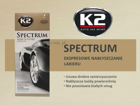 Wosk Syntetyczny + MIKROFIBRA wosk w płynie K2 SPECTRUM Wosk Syntetyczny + MIKROFIBRA wosk w płynie K2 SPECTRUM