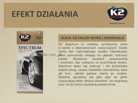 Wosk Syntetyczny + MIKROFIBRA wosk w płynie K2 SPECTRUM Wosk Syntetyczny + MIKROFIBRA wosk w płynie K2 SPECTRUM