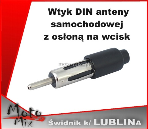Wtyk DIN anteny samochodowej z osłoną na wcisk Wtyk DIN anteny samochodowej z osłoną na wcisk