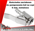 Końcówka zaciskowa do pompowania kół na wąż 6 mm, metalowa