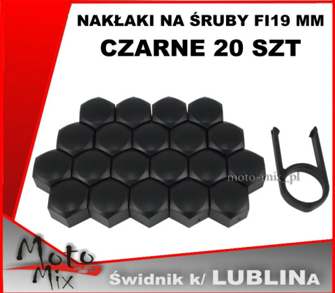 Nakładki na śruby CZARNE 19 mm Nakładki na śruby CZARNE 19 mm