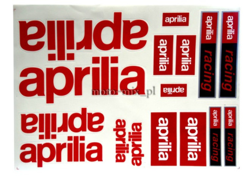 Naklejki Aprilia czerwony blister Naklejki Aprilia czerwony blister