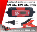 Prostownik z mikroprocesorem, 6V 4A 12V 4A IP65