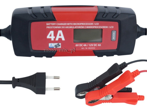 Prostownik z mikroprocesorem, 6V 4A 12V 4A IP65 Prostownik z mikroprocesorem, 6V 4A 12V 4A IP65