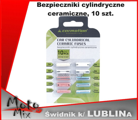 Bezpieczniki cylindryczne ceramiczne 10 szt Bezpieczniki cylindryczne ceramiczne 10 szt