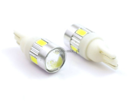 Diody do postojówek w5w BIAŁE 6 led SOCZEWKA SMD w5w