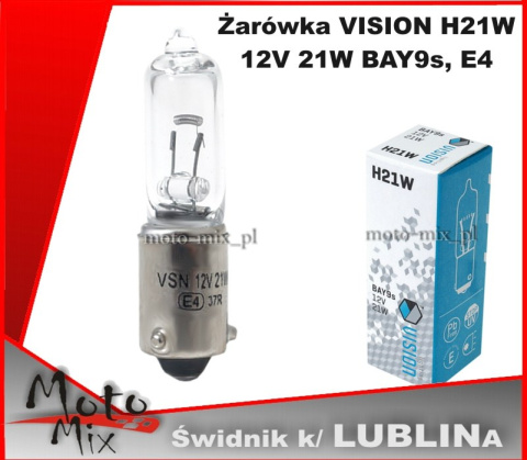 Żarówka VISION H21W 12V 21W BAY9s, E4 Żarówka VISION H21W 12V 21W BAY9s, E4