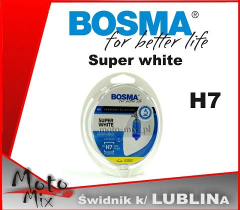 Żarówki H7 55w BOSMA Super white 2 szt Żarówki H7 55w BOSMA Super white 2 szt