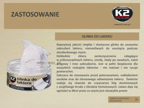 GLINKA DO LAKIERU K2 miękka 200g GLINKA DO LAKIERU K2 miękka 200g