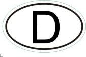 Naklejka D NIEMCY 130 x 83 mm