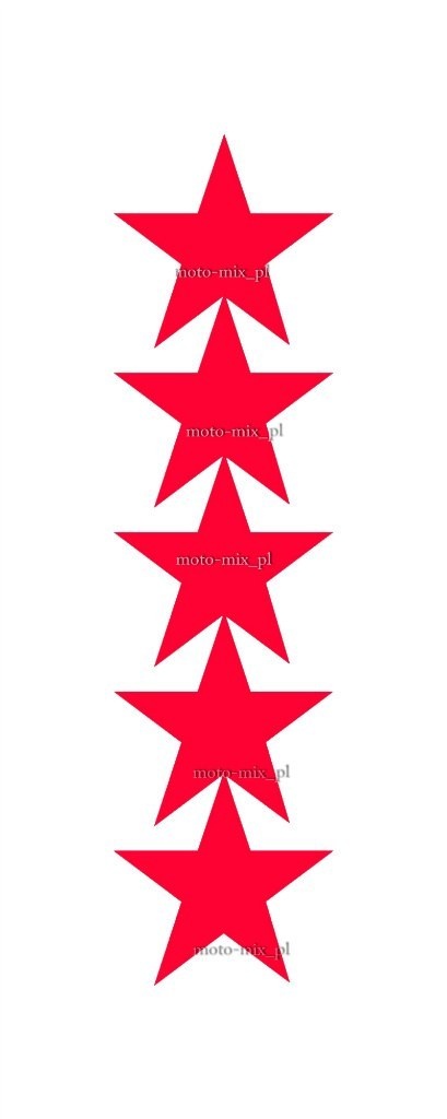 Naklejka GWIAZDA czerwona 5x MAŁA Naklejka GWIAZDA czerwona 5x MAŁA