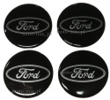Naklejki na kołpaki Ford 70 mm silikonowe czarne