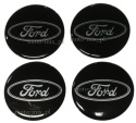 Naklejki na kołpaki Ford 90 mm silikonowe czarne