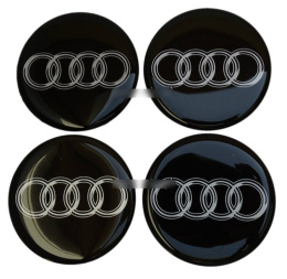 Naklejki na kołpaki Audi 75 mm silikonowe