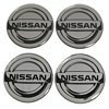Naklejki na kołpaki Nissan 50 mm silikonowe srebrne