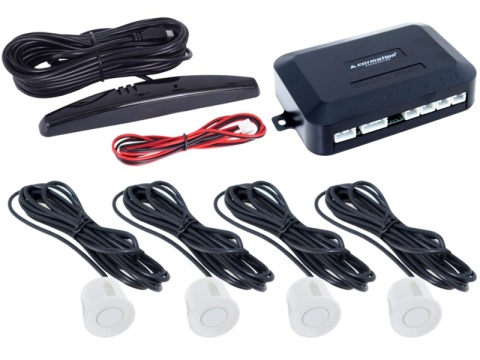 Czujnik parkowania z wyświetlaczem LED, 4 białe sensory Czujnik parkowania z wyświetlaczem LED, 4 białe sensory
