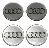 Naklejki na kołpaki AUDI 65 mm silikonowe
