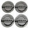 Naklejki na kołpaki Nissan 60 mm silikonowye srebrne
