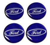 Naklejki na kołpaki Ford 55 mm silikonowe niebieskie