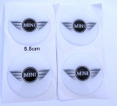 Naklejki na kołpaki MINI 55 mm silikonowe