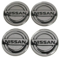 Naklejki na kołpaki Nissan 70 mm silikonowe chrom